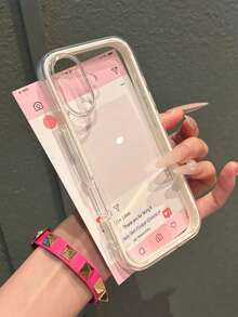 Splicing Minimalist Contrast Color Edge White Phone Case Compatible With IPhone 17 Pro Max/17 Pro/17/16 Pro Max/16/16 Pro/16 Plus/15/15 Pro Max/15 Pro/15 Plus/11/12/13/14 Pro Max/12 Pro/12 Pro Max/13 Pro/13 Pro Max/14 Pro/14 Pro Max/14 Plus, Soft Shell, Minimalist & Creative - White - View 7