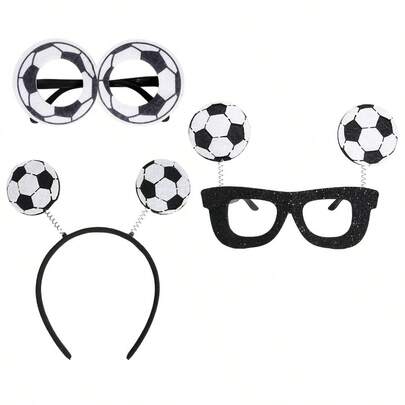 Soccer Fan Gear Set - Soccer Ball Headband And Glasses, World Cup Party Supplies For Sports Events And Fan Celebrations