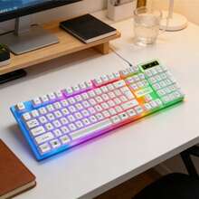 Wired Keyboard And Mouse Set, LED Backlit Silent Keyboard With Ergonomic Mouse, USB Plug And Play, Suitable For Home Office, Work, Gaming, Compatible With PC And Laptop - 查看 11