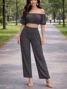 Women Two-Piece Outfits - Grey - View 2