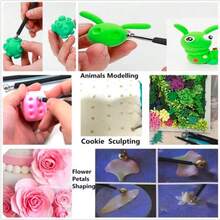 Bộ 4 dụng cụ tạo hình điêu khắc, bút hai đầu, dụng cụ nặn đất sét, dụng cụ tạo hình bằng phương pháp chạm khắc, bộ dụng cụ định hình. - Nhiều màu - Xem 6