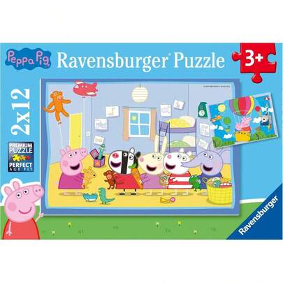  Quebra-cabeça Peppa Pig de 2x12 peças. Inclui mini pôster. ✅ Entrega em 24/48h para a Espanha continental - Peppa Pig - Quebra-cabeças para Crianças - Ravensburger - Ref. 5574