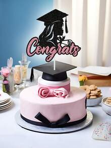 1PC Graduation Cake Topper For Girls Class Of 2026 Congrats Grad Party Decoration Cupcake Dessert Topper Supplies - 1 - View 1