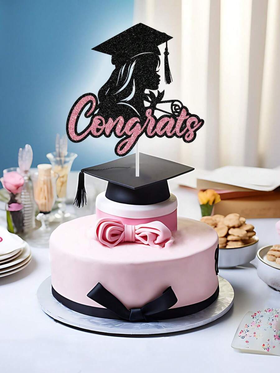 1PC Graduation Cake Topper For Girls Class Of 2026 Congrats Grad Party Decoration Cupcake Dessert Topper Supplies - 1 - View 1