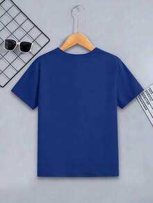 Cool, Solid-Color, Short-Sleeved T-Shirt With A Round Neck For Pre-Teen Boys, Perfect For Summer - 灰色 - 查看 7