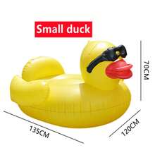 Cama flotante para piscina con colchón de aire reforzado, hamaca de agua, colchoneta inflable de PVC con gran pato amarillo, flotador - Multicolor - Ver 12