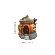 1pc Resin Creative Micro Landscape Stone Window/Grass Hut Pumpkin House Home Garden Yard Decor Ornament (Handpainted Craft, Slight Color Variation Due To Batch Difference) - Thatched Hut and Pumpkin House - View 4