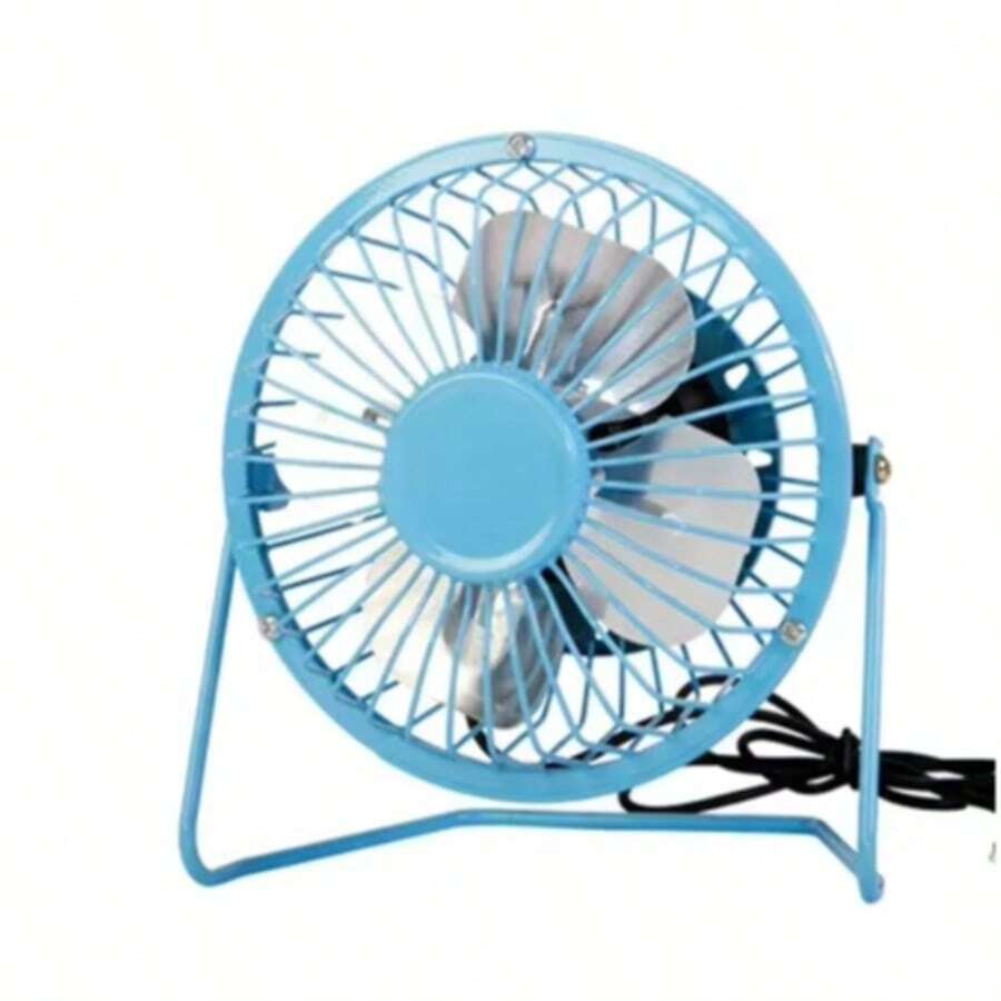 4-Inch Silent USB Mini Fan, 360-Degree Rotating Desk Fan, Summer Cooling, Portable, Notebook - 藍色 - 查看 1