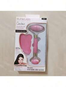 2pcs/Set Papan Gua Sha Warna Pink, Roller Pijat Pengikis Tubuh, Alat Pijat Kecantikan Pengencang Wajah (Bahan Produk: Plastik Resin ABS, Bukan Giok) - beraneka warna - View 9