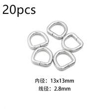 10/20pcs/Pack Iron D-Ring Buckle, Multi-Size Metal D-Rings, Semicircle Rings For DIY Bags, Jewelry, Keychains, Accessories - Silver - View 13