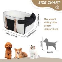 Pet Car Seat - Pet Travel Carrier, Easy-Clean Surface Fabric, Soft Plush Interior, Front & Rear Seat Compatible - Essential For Dogs, Cats And Other Pets - White - View 2