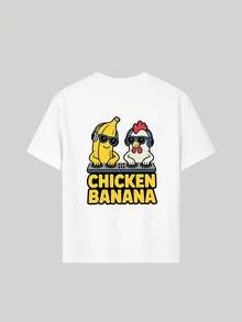 Tween Boy-Cartoon Print T-Shirt, Suitable For Boys Outdoor Sports, Boys Spring/Summer Casual Versatile Top - White - View 8
