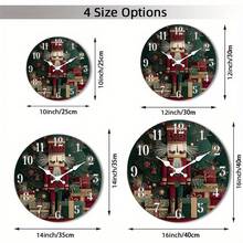 2D Flat Design, 1 Silent Non-Ticking Wall Clock, Wooden Decorative Round Clock With Nutcracker Theme, Holiday Advent Calendar Clock Suitable For Kitchen, Home Office, Study, Hallway, Apartment 10inch (Battery Not Included),Teacher,Valentines Gift,Graduation,Mother Giftsr,Room Deocr,Wall Deoc,Home Essentials - Style/Multiple Colors/10in/25cm - View 6