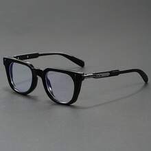 Limited Edition Handmade Retro Design Eyeglass Frame In Mint Translucent Green, Fresh And Artistic - Đen và xám - Xem 5