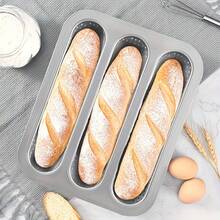 2pcs Silicone Baguette Bread Mold And Hamburger Bun Mold, Hot Dog Bun Mold, With Scraper And Oil Brush, Non-Stick 2 Cup Baguette Bread Baking Pan, 2 Cup Baguette Bread Mold Pan, Suitable For Homemade Bread Sandwiches, Oven Baking - View 6