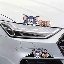 Warner Bros 1pc Cartoon Jerry Mouse Car Fuel Tank Sticker, Automotive Exterior Decal For Sun Shade, Anti-Scratch, Applicable To Car Body, Door, Full Wrap, Trunk, Hood, Creative, Perfect Gift For 10 Holidays - A - View 4