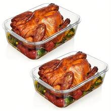 2pcs/4pcs Glass Storage Containers With Lids, Meal Prep Food Container Set, Quick-Lock Seal Lids, Suitable For Baking, Microwave, Oven, Leak-Proof, Fridge And Dishwasher - View 3
