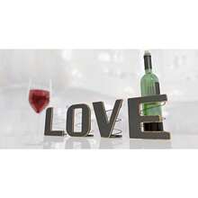 HouseVines Wine Bottle Holder Decorative Love Letters Wine Bottle Organizers for 4 Bottles - Marrn - Ver 3