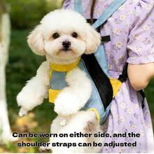 Dog Backpack Carrier, Front Pocket For Essentials, Legs Out Pet Sling Front Backpacks For Small Medium Dogs 11-15 Lbs, Adjustable Puppy Chest Travel Bag For Hiking Cycling - Blue - View 2