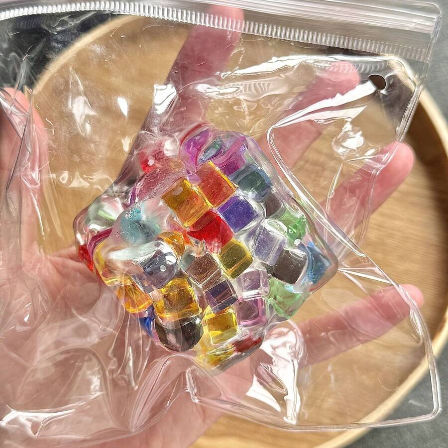 Set de 2 juguetes antiestrés de piel de hielo altamente maleables, crujientes y suaves, adecuados para adolescentes y adultos - Multicolor - Ver 1