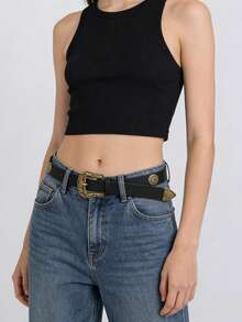 1件装女士时尚腰带，波西米亚风格真皮腰带，西部风情百搭腰带 - 西部風皮帶 - 查看 1