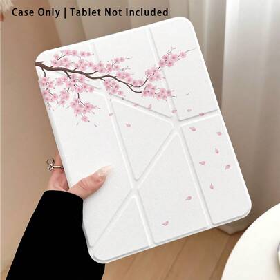 Ốp bảo vệ máy tính bảng bằng pha lê acrylic với họa tiết hoa anh đào, chân đế gập chữ Y, tương thích với Samsung A9/A9+/S9/S9FE/A11/A11+/S11/S10 FE/S10 FE+/S10 Lite, Apple Air 5/6/7/8, Honor, Matepad SE 11 và các dòng máy phổ biến khác. Có thể gập lại chống cong vênh, các góc được gia cố bằng silicon, chức năng tự động bật/tắt màn hình, khe cắm bút tích hợp, chân đế điều chỉnh nhiều góc độ - Bảo vệ hoàn hảo hàng ngày, món quà lý tưởng cho các dịp lễ.