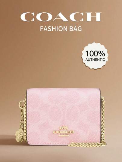 Coach Bolso bandolera pequeño de cadena para mujer, mini bolso de hombro