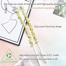 [Free Shipping]Decorative Bra Straps,Removable Invisible Floral Bra Straps Replacement For Bra,Shoulder Straps For Tops Dress - Yellow - View 2