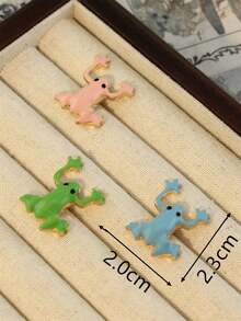 珐琅釉青蛙胸针 - 綠色 - 查看 4