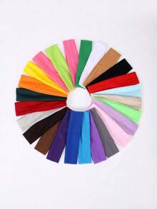 10pcs Colorful Sports Yoga Headbands, Suitable For Workout Sweat-Absorbing Wear Vacay Hair Accessories - Multicolor - View 1