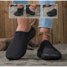 36-47 Black Unisex Slip-On Sandals, Summer Breathable Mesh Slip-On Mules, Comfortable Slip-On Sandals For Elderly, Pregnant Women, Nurses, Casual Wear - Black - View 5
