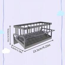 Multi-Functional Kitchen ABS Material Storage Rack Kitchen Sink Faucet Sponge Drain Basket Kitchen Shelf Sink Rags Draining Rack Detergent Steel Wire Ball Storage Rack, Can Hang Cleaning Cloth Can Store Cleaning Tools, Kitchen Accessories - 灰色 - 查看 8