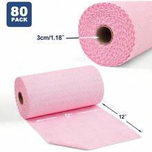 80 Pack Microfiber Cleaning Cloth Roll Reusable Paper Towels 12"X12" Tear Away Cloth,Absorbent Dish Rags For House Kitchen,Wash Cloths,Lint Free Rags For Window Cars Cleaning Supplies - Hồng - Xem 2