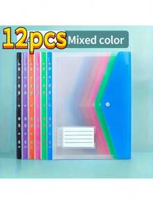 100 hojas sueltas de recambio, 6 separadores de archivos A4 (con clips rápidos), adecuados para archivadores de 2/3/4/11 anillos, etiquetas extraíbles, 6 colores disponibles, adecuados para útiles escolares - A4 - Ver 5