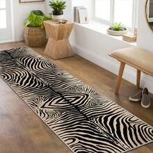 Zebra Printed Room Decoration Floor Mat - Anti Slip, Quick Drying, Bedroom Soft Decoration, Father's Day Birthday Anniversary, Thanksgiving Gift, Christmas, Halloween, Easter, Anniversary Celebration - Multicolor - View 1