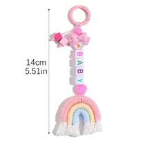 1 móc khóa cầu vồng phong cách Bohemian: Phụ kiện túi xách làm từ dây cotton đan thủ công với tua rua và mặt dây chuyền chữ cái đính hạt. - Móc khóa cầu vồng - Xem 6