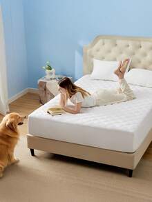 BONNY HOME Waterproof Quilted Mattress Protector, Soft Padded Fitted Bed Cover With Deep Elastic Edges - White - View 4