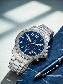Đồng hồ Fossil nam, máy quartz, vỏ thép không gỉ, ba kim, mã sản phẩm FS5604. - Màu xanh lam - Xem 8