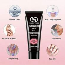 6 Colors Classic Nail Extension Gel Set - Polymer Gel Set For Nail DIY, Pink & Nude Base Gel For Nail Strengthening - Multicolor - View 5