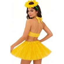 Bộ 3 băng đô và nơ hoa hướng dương - Phụ kiện đội đầu và nơ hoa cúc ngộ nghĩnh cho cosplay, phụ kiện dự tiệc ngày lễ, bộ trang phục hóa trang. - Nhiều màu - Xem 6