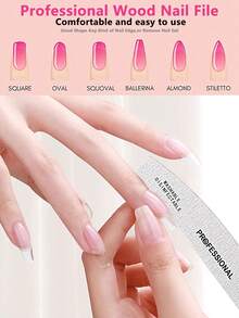[100 cái/50 cái/25 cái/10 cái/1 cái] Dũa móng tay bằng gỗ mỏng màu xám - Độ nhám 100/180/240, Bộ dụng cụ chăm sóc và làm móng, Dũa móng hai mặt, Khối mài móng có thể giặt và tái sử dụng, Thích hợp cho móng tự nhiên và móng acrylic, Sử dụng tại nhà và salon - Màu Xám nhạt - Xem 2