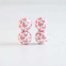 Easter Bunny Egg Wooden Beads Spring Colorful Garland Printed Round Beads DIY 2026 - Hoa đơn màu xanh lá cây, đường kính 16mm - Xem 10