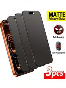 XINHONGYU Bộ 3 miếng dán màn hình chống nhìn trộm mờ, tương thích với Apple 13/14/15/16/17 Pro Max/Pro/16 Plus/16e/17 Air, chất liệu PET mềm, không phải kính cường lực, chống bám vân tay, không bọt khí, chống trầy xước, ốp lưng điện thoại, ốp lưng chủ đề Giáng sinh, ốp lưng thanh lịch, vỏ bảo vệ chống bám vân tay - 3 CÁI - Xem 33