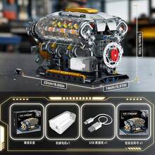 Bộ đồ chơi lắp ráp 692 mảnh hình động cơ V8 siêu xe sáng tạo, mô hình động cơ V8 lắp ráp, mô hình động cơ V8 mini tự lắp ráp, dự án lắp ráp STEM dành cho người lớn, đồ chơi giáo dục khoa học vật lý, mô hình trưng bày để bàn, quà tặng sinh nhật. - Nhiều màu - Xem 7