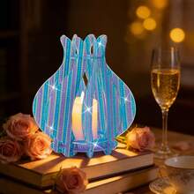 Suporte de Vela com Pintura de Diamante 3D, Conjunto de Arte DIY Vaso de Cristal Oco, Decoração de Casa Cintilante, Presente Criativo para Mãe, Dia das Mães, Aniversário - suporte para castiçal - Visão 13