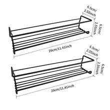 Wall Mounted Kitchen Racks - أسود - مشاهدة 2