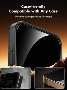 Bộ 2 miếng dán màn hình cường lực chống nhìn trộm, tương thích với các thiết bị Apple, chống trầy xước, chống va đập, lớp phủ chống dầu, cảm ứng mượt mà, phù hợp với các dòng máy Apple X/XR/11/12/13/14/15/16/16Plus/16Pro/16ProMax/16e/17/17 Air/17 Pro/17 Pro Max/17e. - màu đen - Xem 7
