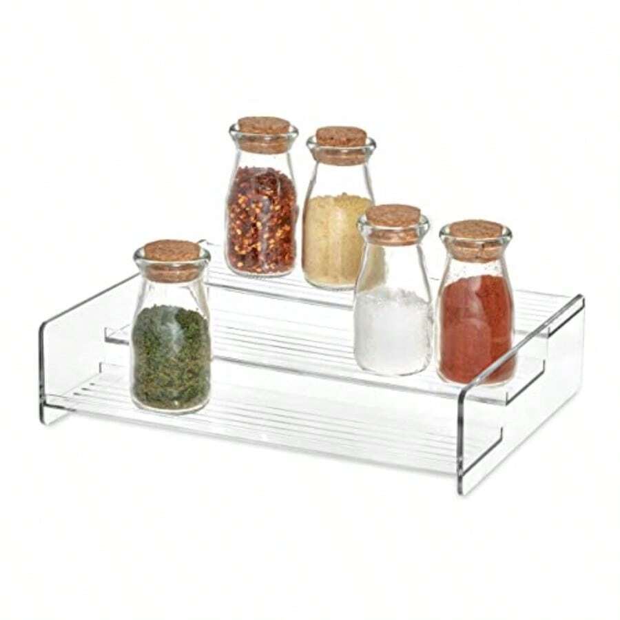 InterDesign 65430 Linus Cabinet Organizer Rack Storage for Kitchen Pantry or Bathroom Countertops Clear - Transparente - Ver 1
