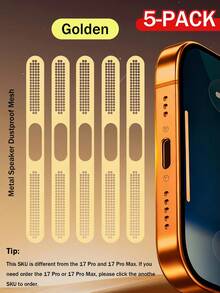 XINHONGYU Bộ 5 miếng ốp bảo vệ loa bằng kim loại, phù hợp với dòng 17 Pro Max/17 Air/16 Pro Max/16/15/14/13/12, được làm từ chất liệu kim loại bền chắc, có các màu: Đen/Bạc/Cam vũ trụ/Vàng/Xanh lá cây/Đỏ/Xanh dương/Tím/Titan sa mạc, v.v. - Nhiều màu - Xem 18