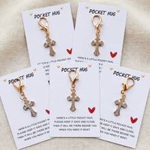 1/5pcs Elegant Cross Keychain Set, Featuring Fun Cross-Shaped Keychains. Suitable For Baptism, Wedding, Communion, Bridal Shower, Souvenirs, Birthday Party Gifts, Religious Events, Daily Wear, Easter, Holidays, And Anniversaries. - Multicolor - View 1